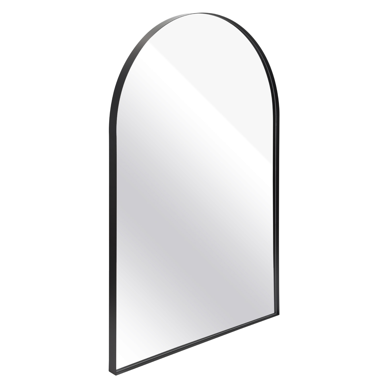 Arched Bathroom Mirror With Modern Black Metal Frame Wall Decor_voghion.com